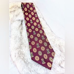 Tommy Hilfiger Crest Tie in Maroon and Gold colors
